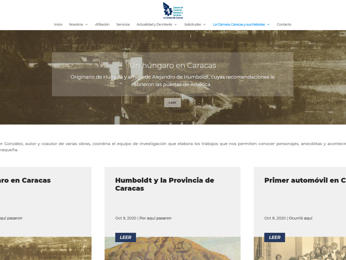 Diseño de web para La Cámara de Caracas